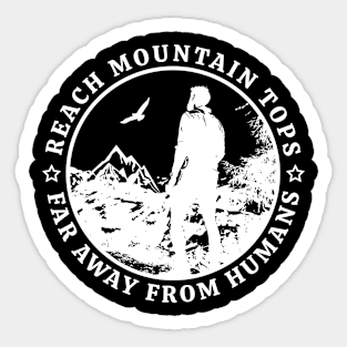 Lone Hiker Mountain Tee - Peaceful Adventure Design Sticker